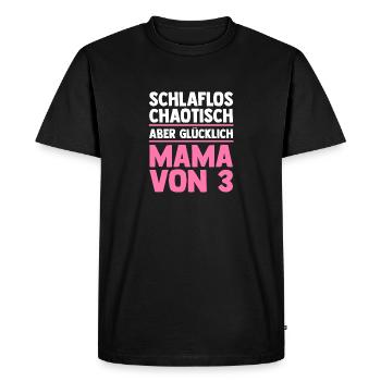 Maman de 3 enfants - T-shirt Premium bio Homme - noir - Devant - Nico (187cm)