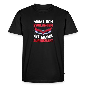 Mom of twins - Men's Premium Organic T-Shirt - black - Front - Nico (187cm)
