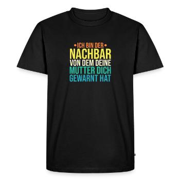 Quartier Meilleur voisin - T-shirt Premium bio Homme - noir - Devant - Nico (187cm)