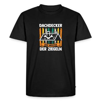 Master Roofer Roofer - Men's Premium Organic T-Shirt - black - Front - Nico (187cm)