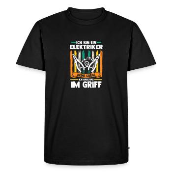 Maître électricien Ingénieur électricien Électricien - T-shirt Premium bio Homme - noir - Devant - Nico (187cm)