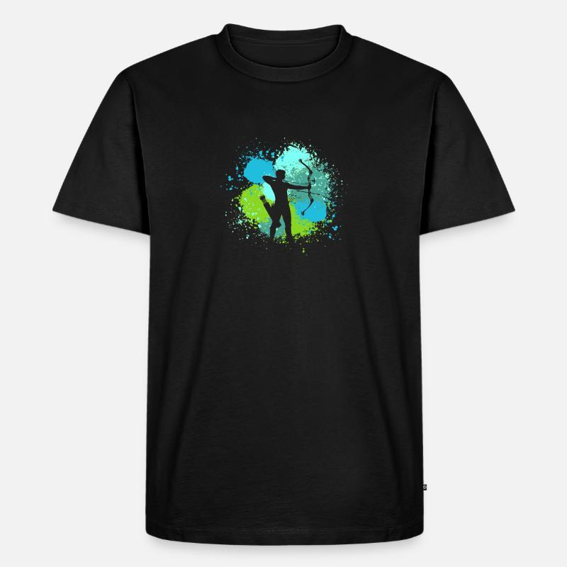 Bogenschütze Bogenschießen - Männer Premium Bio T-Shirt - Schwarz