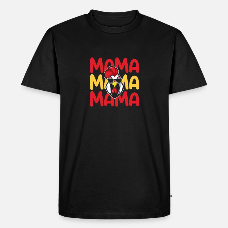Hahn Mama Mutter Hühner - Männer Premium Bio T-Shirt - Schwarz