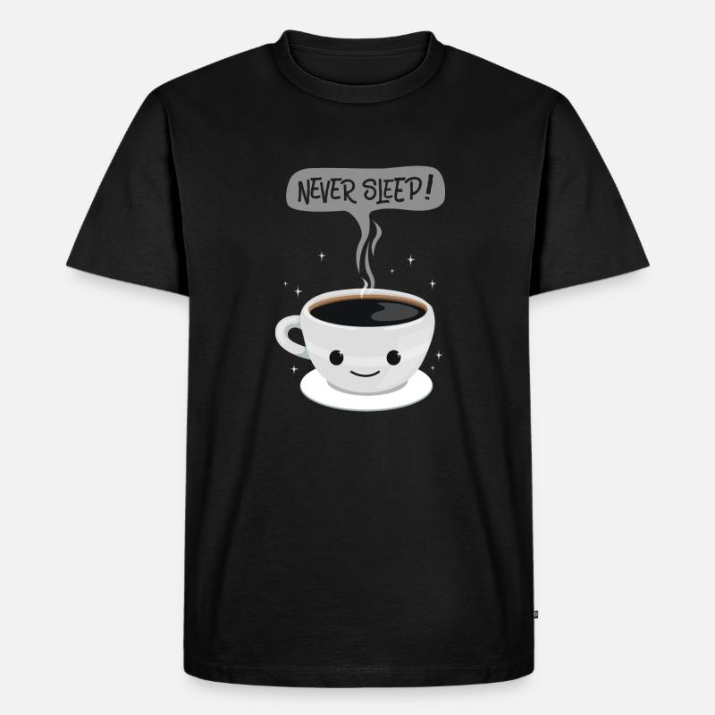 NeverSleep - coffee - Men's Premium Organic T-Shirt - black