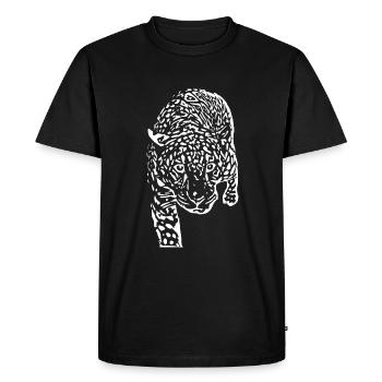Leopard White - Men's Premium Organic T-Shirt - black - Front - Nico (187cm)