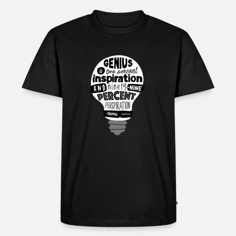 Zitat | Thomas Edison - Männer Premium Bio T-Shirt - Schwarz