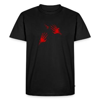 Mains de sang Halloween mains bloddées Mains ensanglantées - T-shirt Premium bio Homme - noir - Devant - Nico (187cm)