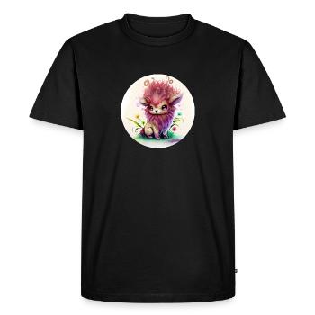 Animal lion fantasy and cute - Men's Premium Organic T-Shirt - black - Front - Nico (187cm)