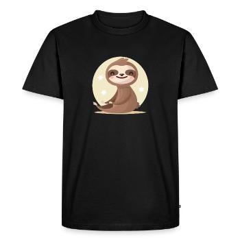 Official Sleep Shirt with a Sloth - Men's Premium Organic T-Shirt - black - Front - Nico (187cm)