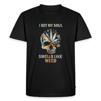 Cannabis Hanf THC 420 Seel Totenkopf - Männer Premium Bio T-Shirt - Schwarz - Vorne - Nico (187cm)