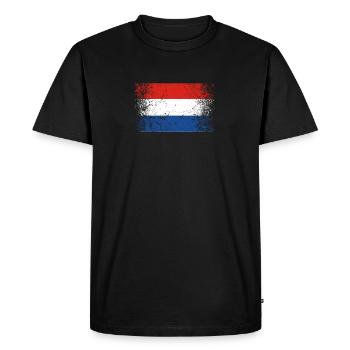 Netherlands Dutch Flag Vintage - Men's Premium Organic T-Shirt - black - Front - Nico (187cm)
