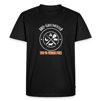 BBQ Grill Master 100% Vegan Free - Men's Premium Organic T-Shirt - black - Front - Nico (187cm)