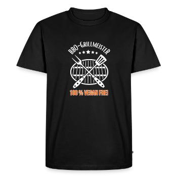 BBQ Grill Master 100% Végétalien Sans - T-shirt Premium bio Homme - noir - Devant - Nico (187cm)
