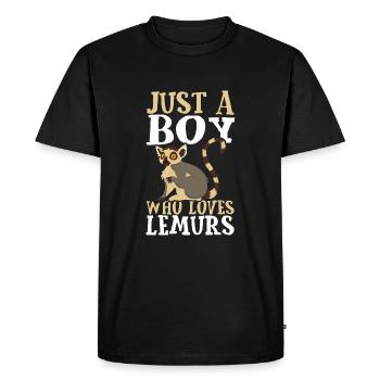Just a boy who loves lemurs - Men's Premium Organic T-Shirt - black - Front - Nico (187cm)