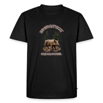 Jäger-Waidmannsheil Revieraufsicht-Wildschwein - Men's Premium Organic T-Shirt - black - Front - Nico (187cm)