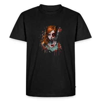 Zombie Renard Femme - T-shirt Premium bio Homme - noir - Devant - Nico (187cm)