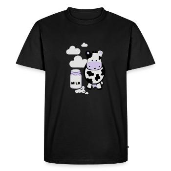 kuh milk - T-shirt Premium bio Homme - noir - Devant - Nico (187cm)