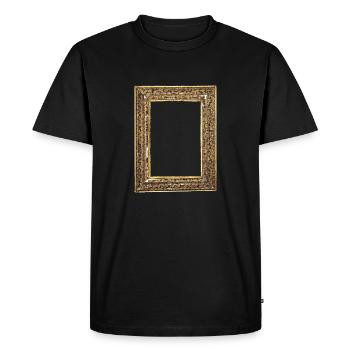 🖼️ Black Golden Picture Frame - Men's Premium Organic T-Shirt - black - Front - Nico (187cm)