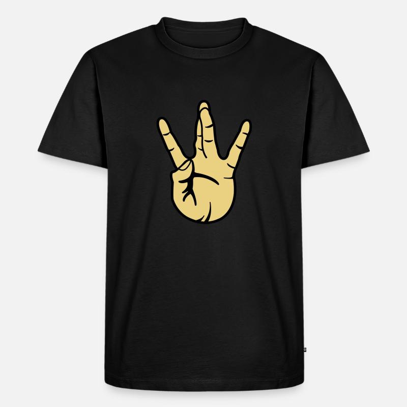 westside hand - Männer Premium Bio T-Shirt - Schwarz