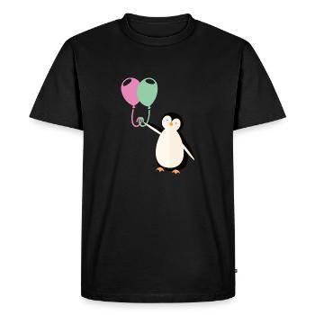 Pingouin mignon avec ballon - T-shirt Premium bio Homme - noir - Devant - Nico (187cm)