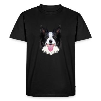 Polyart Border Collie - T-shirt Premium bio Homme - noir - Devant - Nico (187cm)