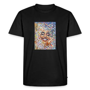 Woman Portrait Abstract Positive - Men's Premium Organic T-Shirt - black - Front - Nico (187cm)