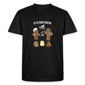 Breton survival kit - Men's Premium Organic T-Shirt - black - Front - Nico (187cm)