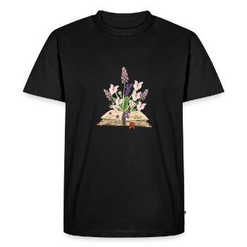 Fleurs sauvages - Herbes - T-shirt Premium bio Homme - noir - Devant - Nico (187cm)