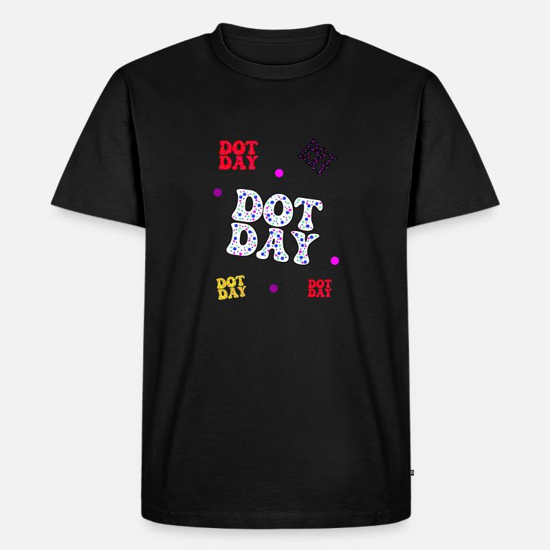 Dotday bunt - Text Pattern - Männer Premium Bio T-Shirt - Schwarz