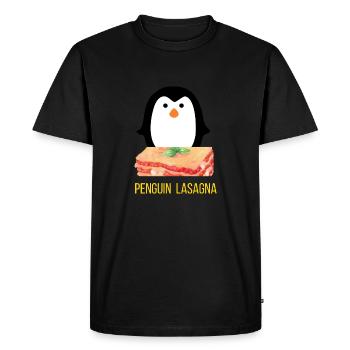 Pingouin & Lasagne - T-shirt Premium bio Homme - noir - Devant - Nico (187cm)