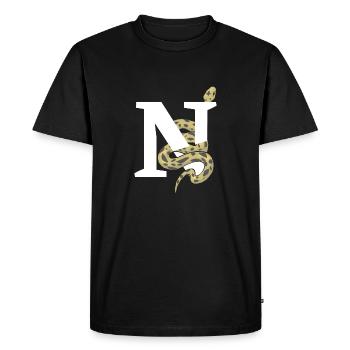 Lettre n serpent - T-shirt Premium bio Homme - noir - Devant - Nico (187cm)