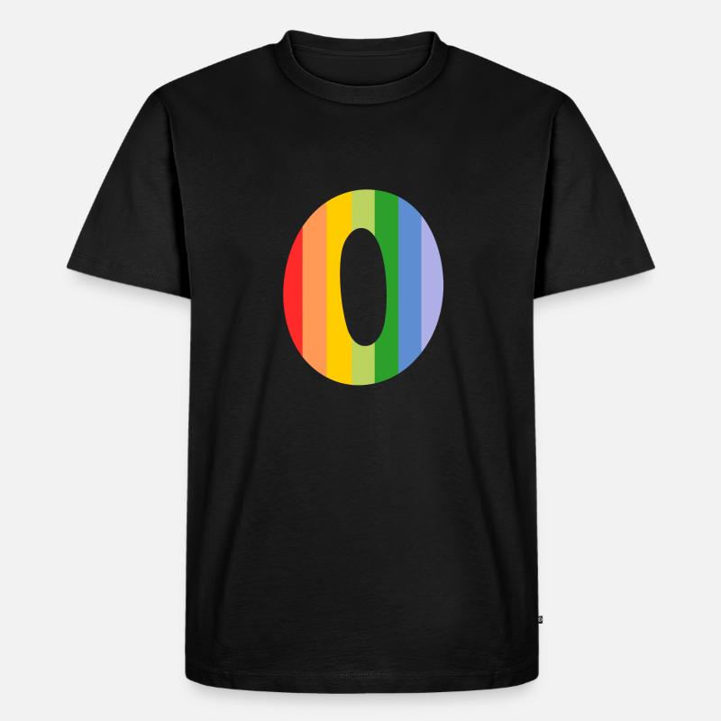 Buchstabe oder Regenbogen - Männer Premium Bio T-Shirt - Schwarz