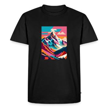 Mountain - Men's Premium Organic T-Shirt - black - Front - Nico (187cm)