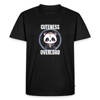 Panda Cuteness Overload T-Shirt - Men's Premium Organic T-Shirt - black - Front - Nico (187cm)