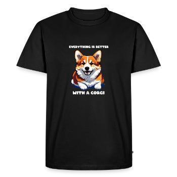 Corgi Dog Mignon Mignon Mignon Happy Gift Better - T-shirt Premium bio Homme - noir - Devant - Nico (187cm)