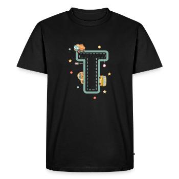 Letter t vehicle - personalized child gift - Men's Premium Organic T-Shirt - black - Front - Nico (187cm)