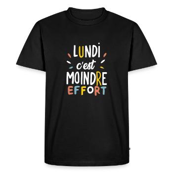 Lundi c'est moindre effort - T-shirt Premium bio Homme - noir - Devant - Nico (187cm)
