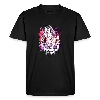 Belle femme femme colorée art de peinture faciale - T-shirt Premium bio Homme - noir - Devant - Nico (187cm)