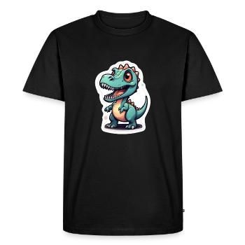 dinosaure dessin animé - T-shirt Premium bio Homme - noir - Devant - Nico (187cm)