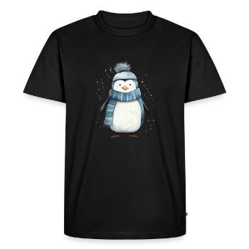 T-shirt pingouin : charme arctique ludique - T-shirt Premium bio Homme - noir - Devant - Nico (187cm)