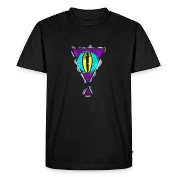Œil de monstre extraterrestre avec ouverture dimensionnelle triangulaire - T-shirt Premium bio Homme - noir - Devant - Nico (187cm)