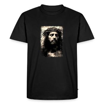 Jésus Bible Religion Chrétienne Croix Chrétienne Chrétienne - T-shirt Premium bio Homme - noir - Devant - Nico (187cm)