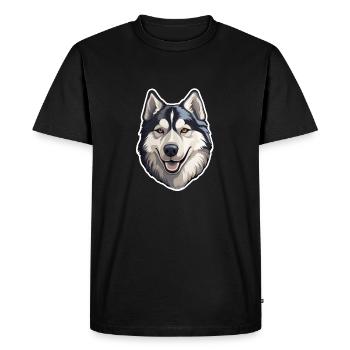 Siberian Husky - Men's Premium Organic T-Shirt - black - Front - Nico (187cm)