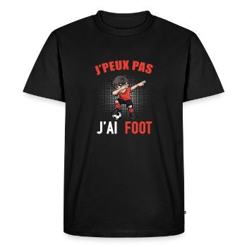 J Peux Pas J Ai Foot Football Enfant Garçon - T-shirt Premium bio Homme - noir - Devant - Nico (187cm)