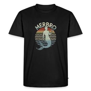 Merbro - Living like an Aquarius - Men's Premium Organic T-Shirt - black - Front - Nico (187cm)