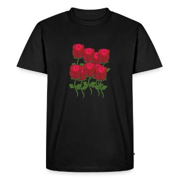 roses - Men's Premium Organic T-Shirt - black - Front - Nico (187cm)