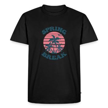 Spring Break palm tree - Men's Premium Organic T-Shirt - black - Front - Nico (187cm)