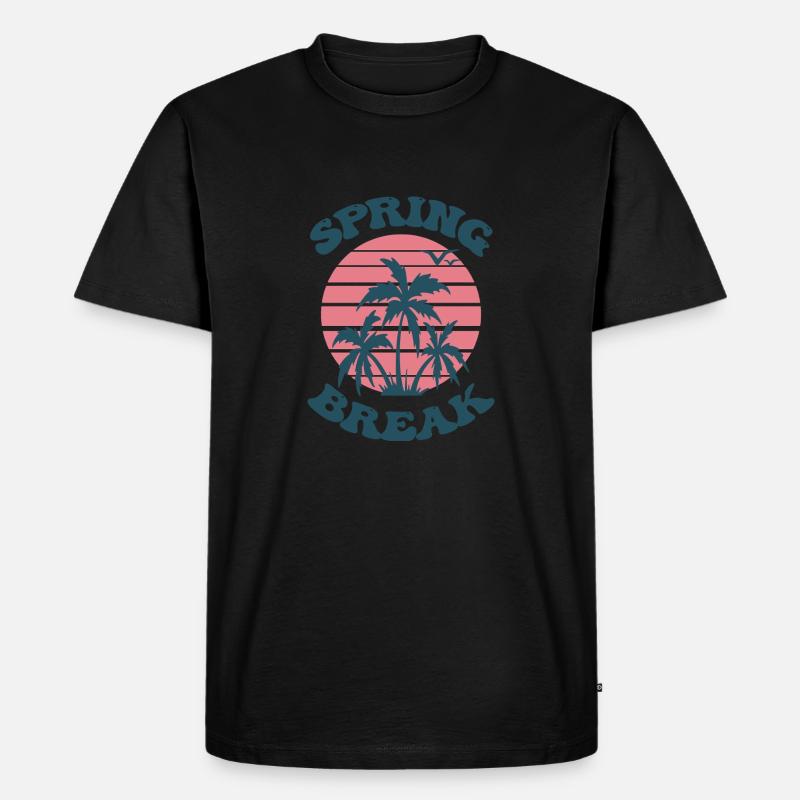 Spring Break Palme - Männer Premium Bio T-Shirt - Schwarz