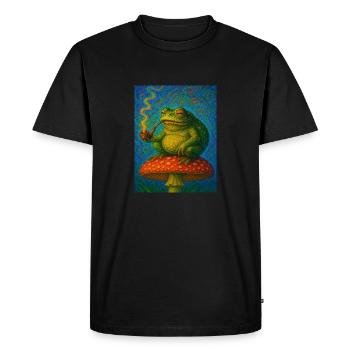 Crapaud fumant - T-shirt Premium bio Homme - noir - Devant - Nico (187cm)