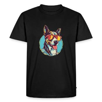 Chien cool avec des lunettes de soleil - T-shirt Premium bio Homme - noir - Devant - Nico (187cm)